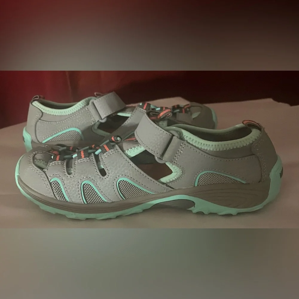 NEW Merrell Big Kid's Hydro H2O Hiker Sandal in Grey/Turquoise MY57961 Size 5M
